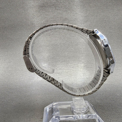 Seiko ALBA Digital Watch Men 33mm LCD Silver Tone Date Month W4015050 New Batt9