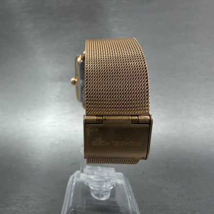 Michael Kors Brenner watch Women 31mm Rose Dial Rose Gold Tone Rectangle New Bat7