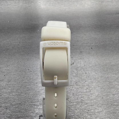 Swatch WHITE MOUSE Watch Women 25mm Silver Dial White Tone LW148 New Battery7