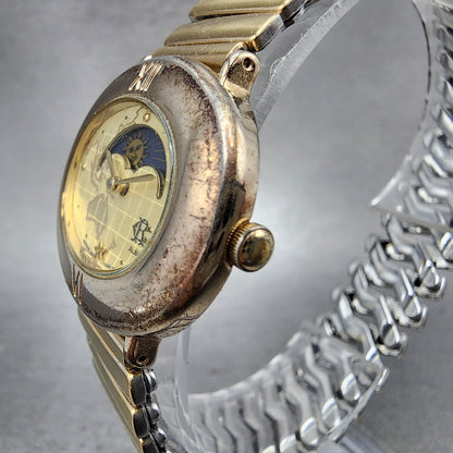 Seiko Alba Moon Phase Watch Women 32mm Champagne Dial Gold Tone V8065000 NewBat2