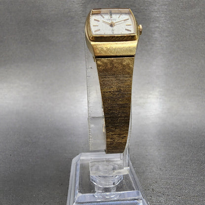 Seiko Watch Women 20mm Silver Dial Gold Tone Rectangle 43013000 New Battery5