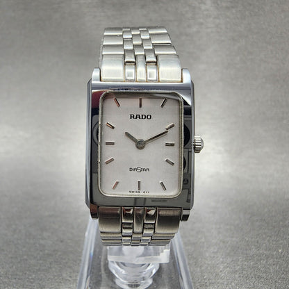 Rado Diastar Tank Watch Women 20mm Gray Dial Gray Tone Rectangle New Battery0
