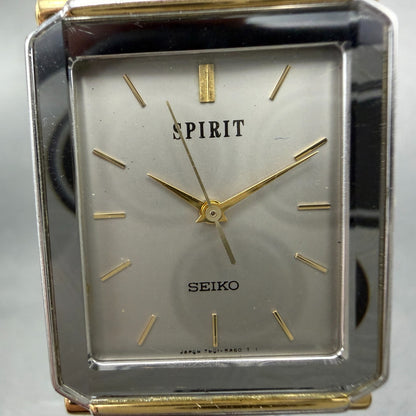 Seiko Spirit Tank Watch Men 25mm Gray Dial Two Tone 7n01-5a50 New Battery VTG1