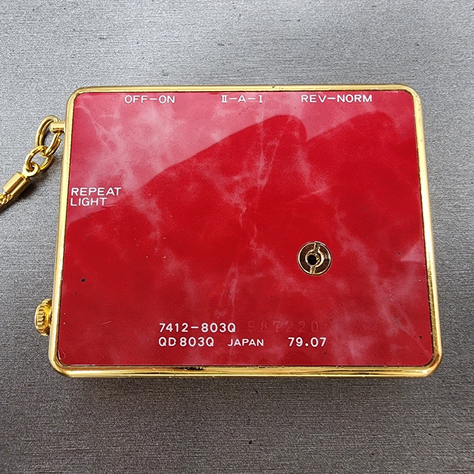 Seiko Travel Alarm Clock Digital 61mm Red Gold Tone 7412803Q New Batteyr6