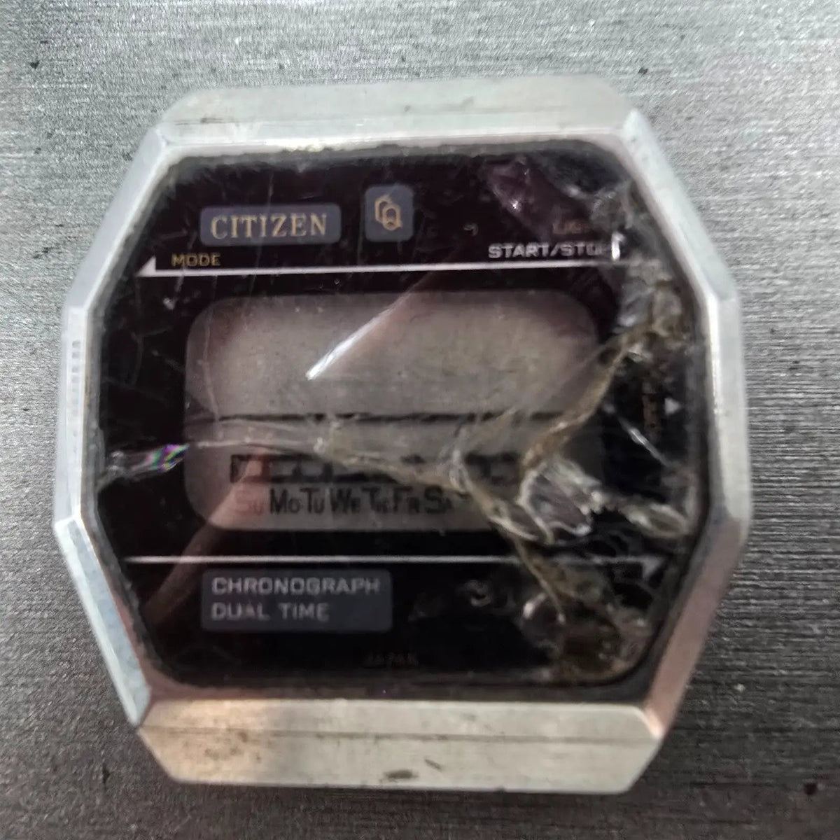Citizen Digital Watch Men 36mm Chronograph Dual Time Octagon 4-097157 PARTS2