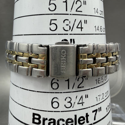 Seiko Watch Women 26mm Silver Dial Two Tone Date Round 7n820at0 New Battery10