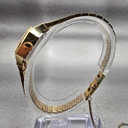 Seiko Watch Women 19mm Brown Dial Gold Tone Rectangle 1100-4899 Manual Wind VTG6