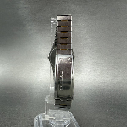 Seiko Watch Women 22mm White Dial Two Tone Date Round 2A22-0100 New Battery7