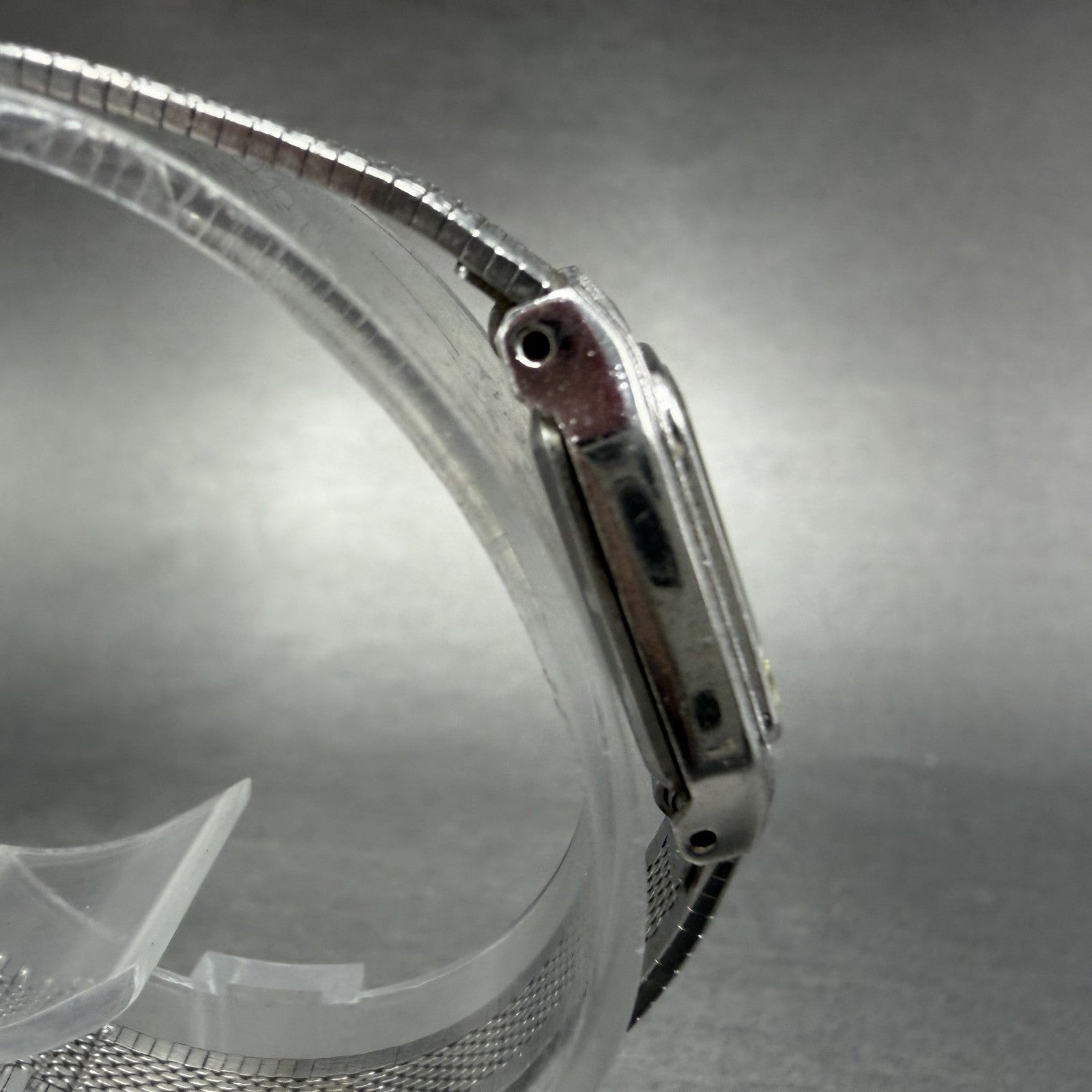 Citizen CQ Tank Watch Women 14mm Champagne Dial Silver Tone Rectangle New Batt3