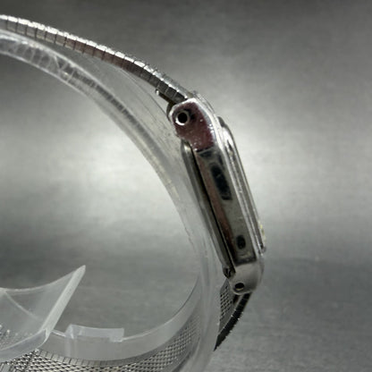Citizen CQ Tank Watch Women 14mm Champagne Dial Silver Tone Rectangle New Batt3