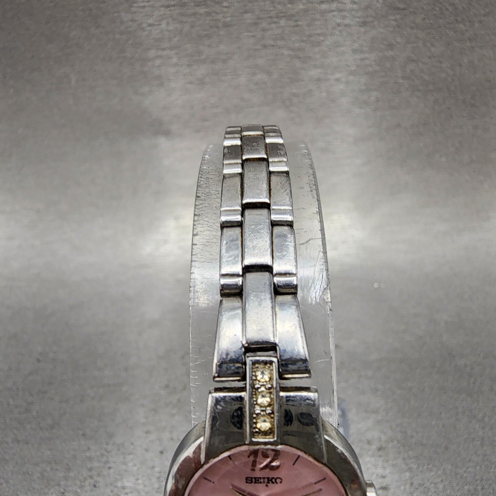 Seiko Watch Women 20mm Pink Dial Silver Tone Round 1n000sj0 New Battery4