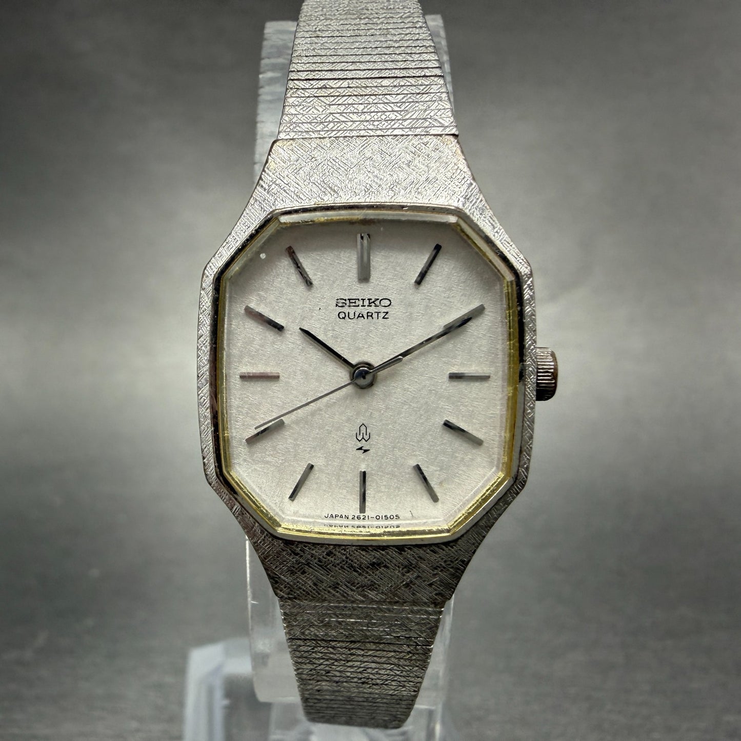 Seiko Watch Women 21mm Silver Dial Silver Tone Octagon 2621-5100 New Battery0