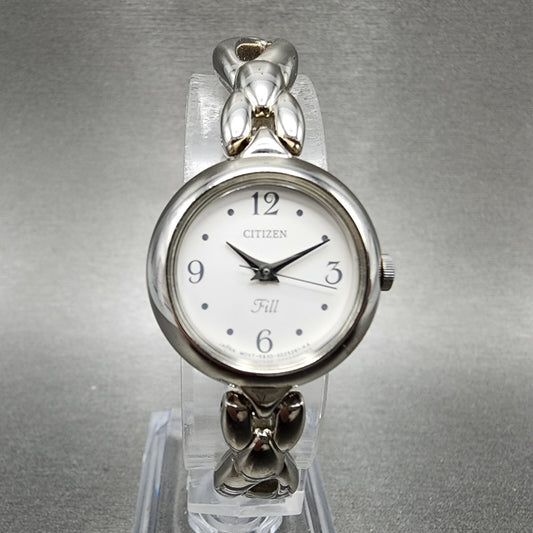 Citizen Fill Watch Women 22mm White Dial Silver Tone Round 5930-S013704 New Batt
