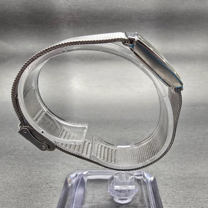 Skagen Watch Women 24mm MOP Dial Silver Tone Rectangle 396XSGS New Battery Mesh8