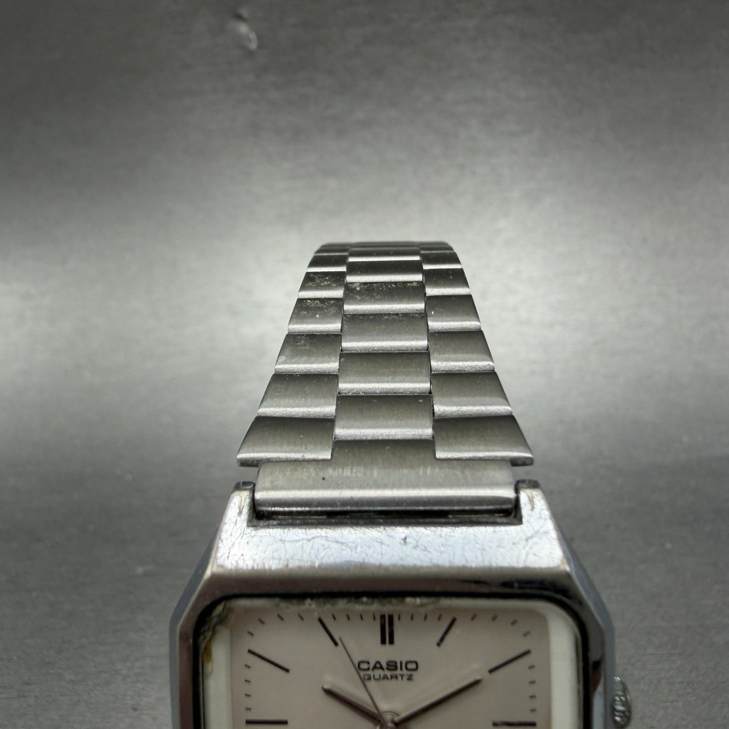 Casio AQ-320 Watch Men 31mm White Dial Silver Tone Analog Digital PARTS5