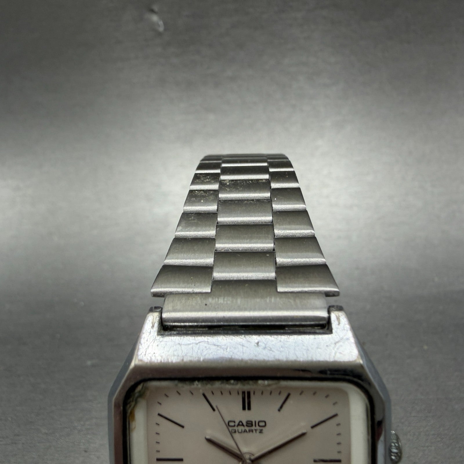 Casio AQ-320 Watch Men 31mm White Dial Silver Tone Analog Digital PARTS5