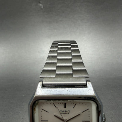Casio AQ-320 Watch Men 31mm White Dial Silver Tone Analog Digital PARTS5