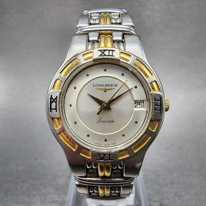 Longines Laureate Watch Women 25mm Silver Dial Two Tone Date Round New battery0