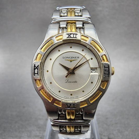 Longines Laureate Watch Women 25mm Silver Dial Two Tone Date Round New battery0
