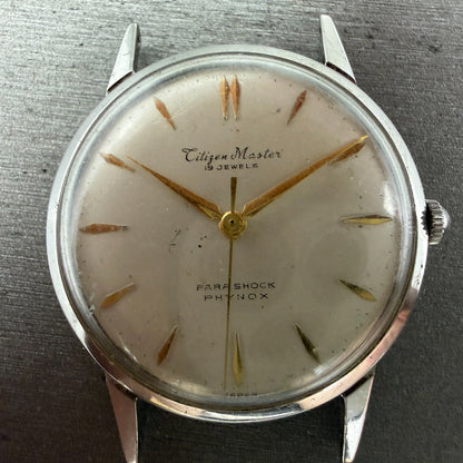 Citizen Masers Phynox Watch Men 35mm White Dial Silver Tone Manual PARTS Vintage2