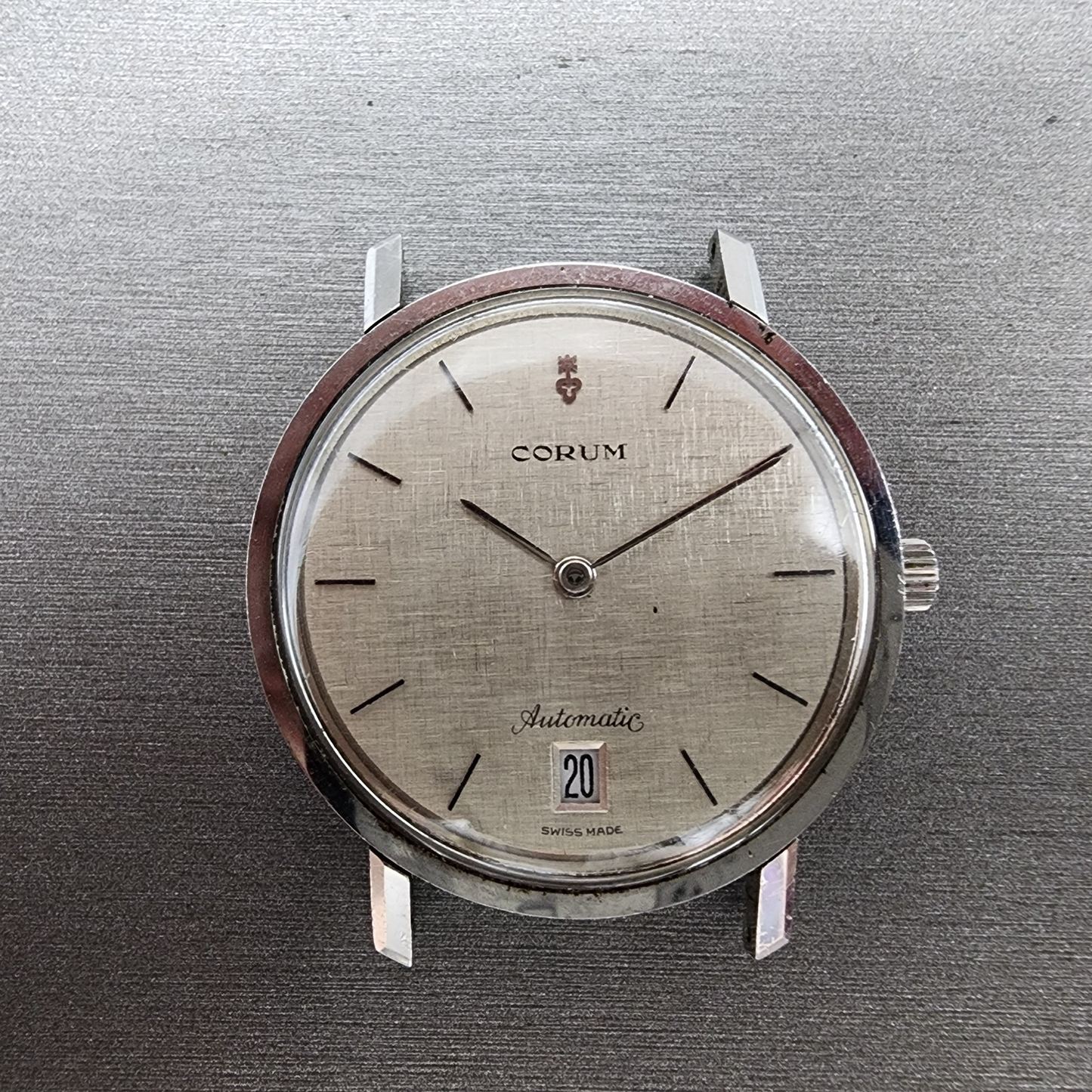 Corum Automatic Watch Men 36mm Woven Dial Steel Date 89B102 PARTS0