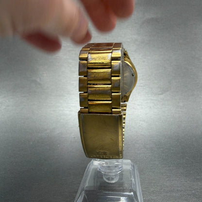 Seiko SQ Watch Men 35mm Cream Dial Gold Tone Daydate Round 5y23-8049 New Battery7