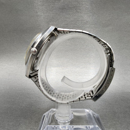 Seiko Lord Matic Watch Men 36mm Silver Dial Silver Tone Daydate 5606-7230 Runs
