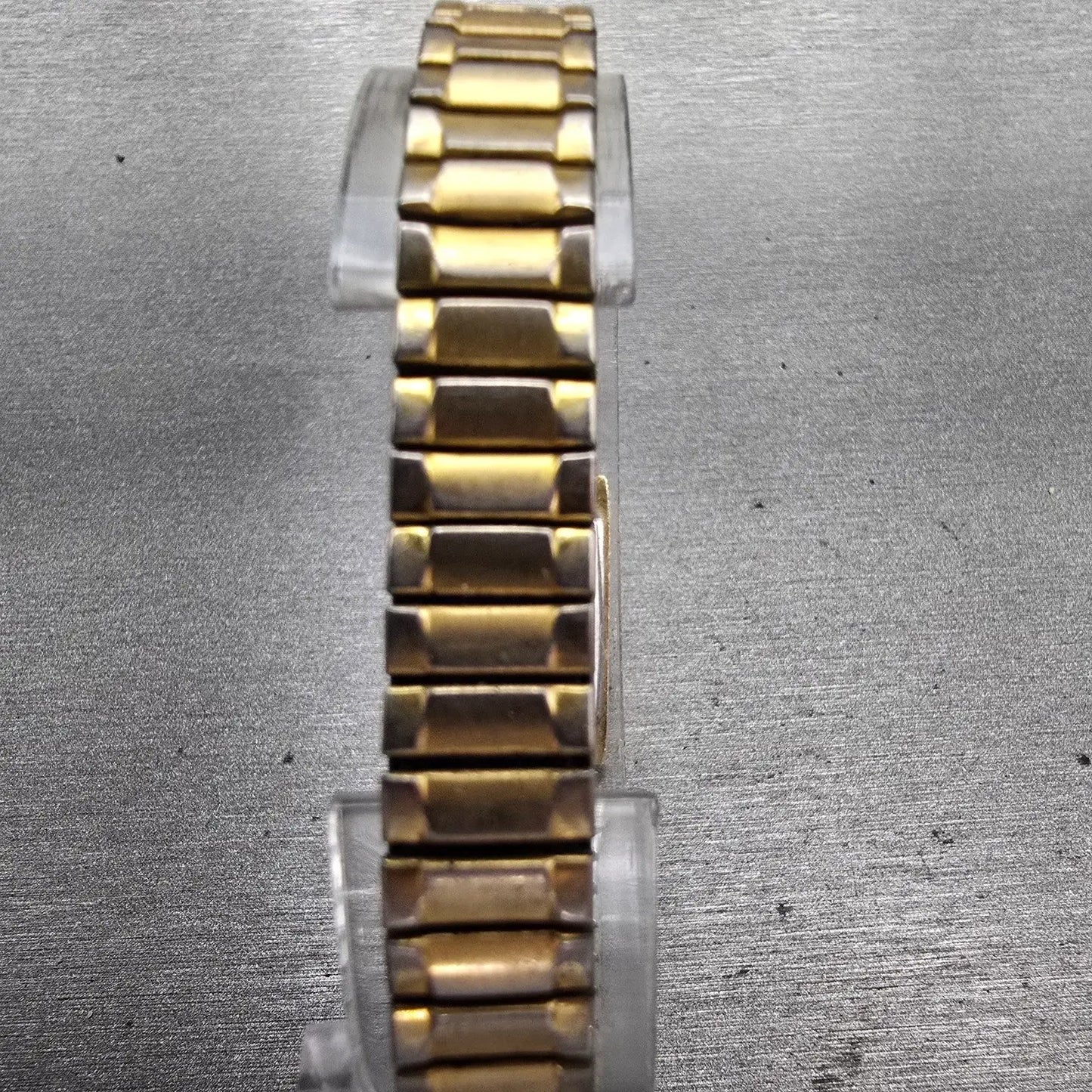 Seiko Watch Women 12mm Brown Dial Gold Tone Rectangle 2E20-5349 New Battery VTG7