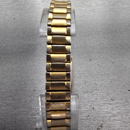 Seiko Watch Women 12mm Brown Dial Gold Tone Rectangle 2E20-5349 New Battery VTG7