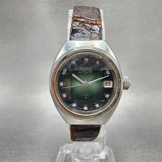 Seiko Automatic Watch Women 25mm Green Dial Silver Tone Date 22060520 Runs0