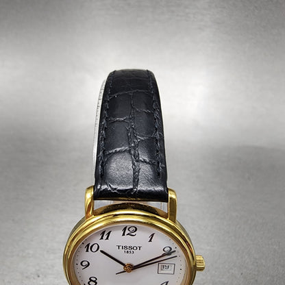 Tissot Watch Women 27mm White Dial Gold Tone Date Round T830/930 New Battery4