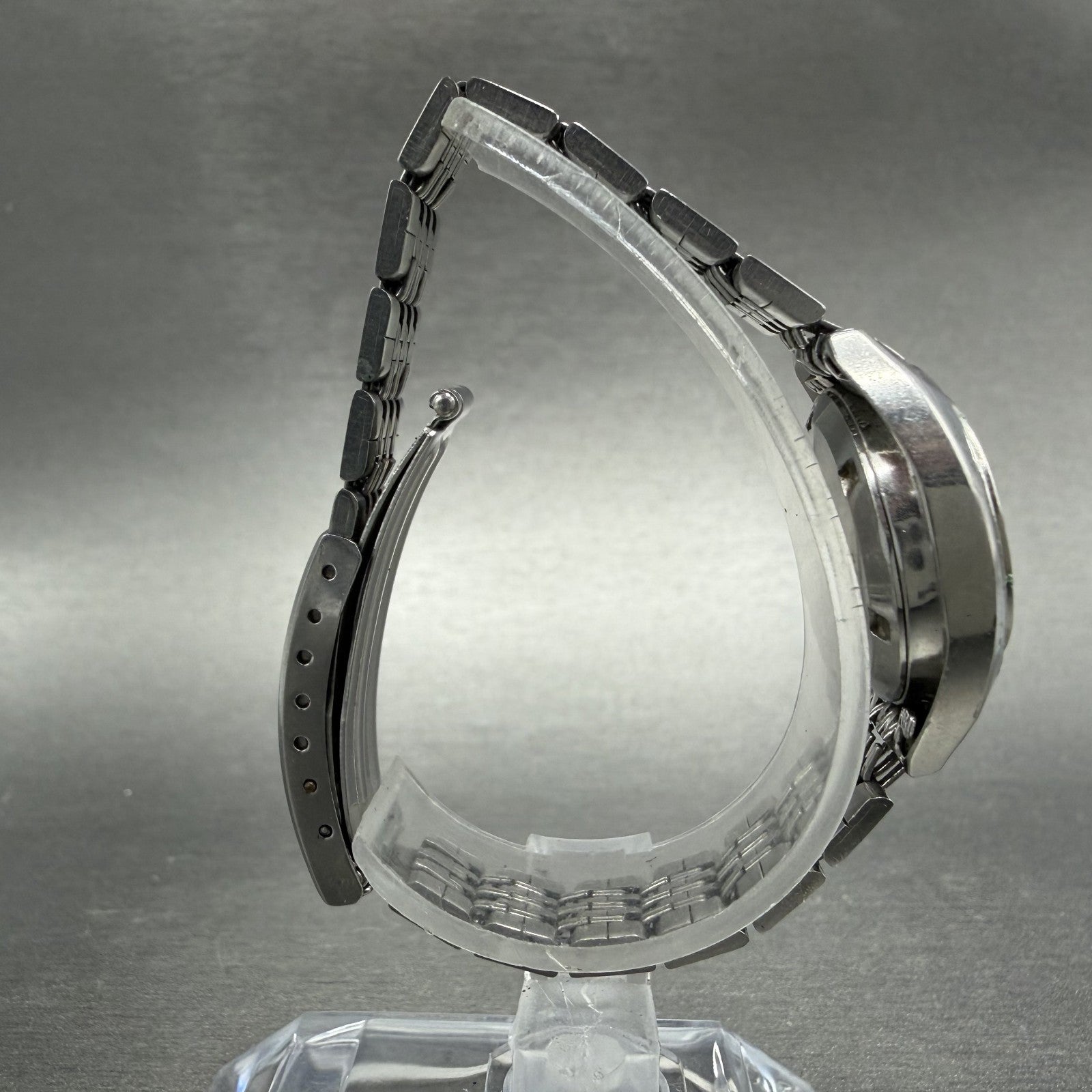 Seiko Automatic Watch Women 23mm Silver Dial Silver Tone Date 2205-0050 PARTS9