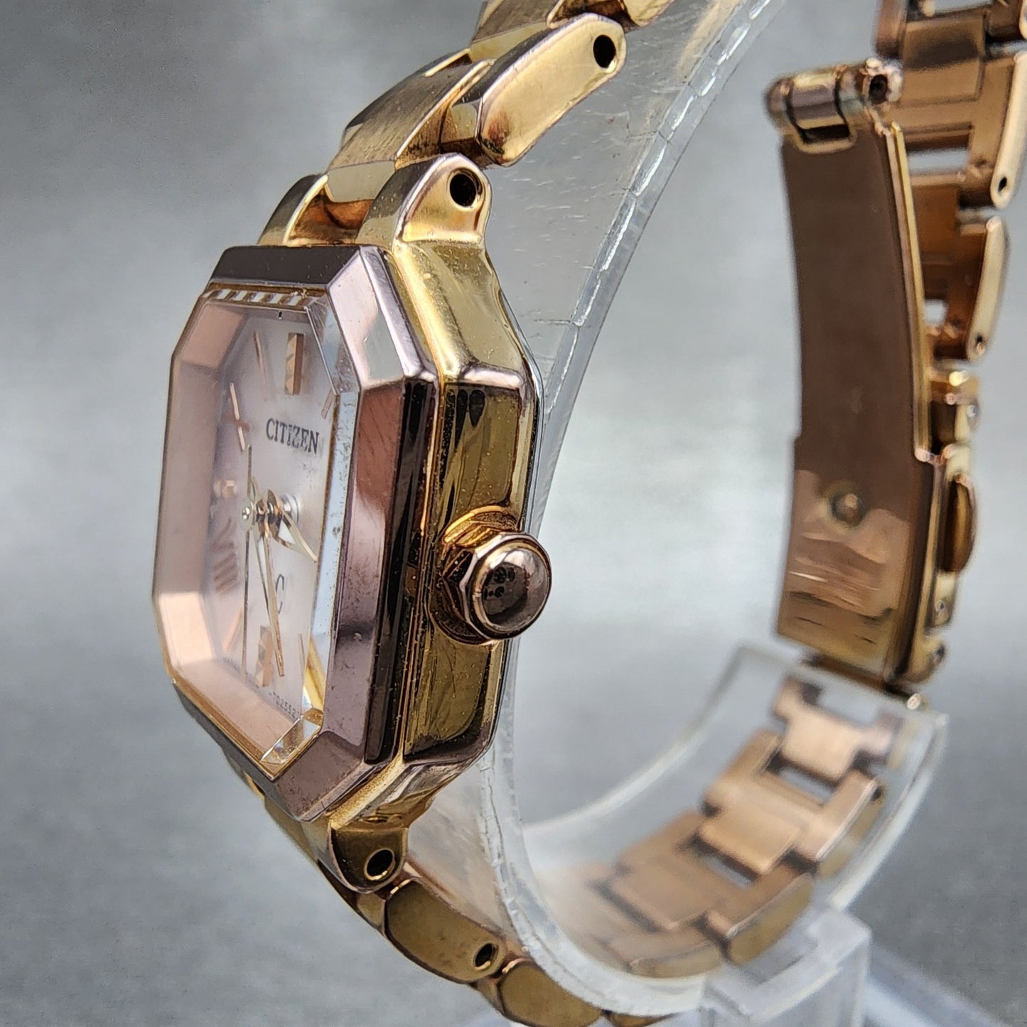 Citizen EcoDrive XC Watch Women 19mm White Dial Rose Gold Date B036 Runs2