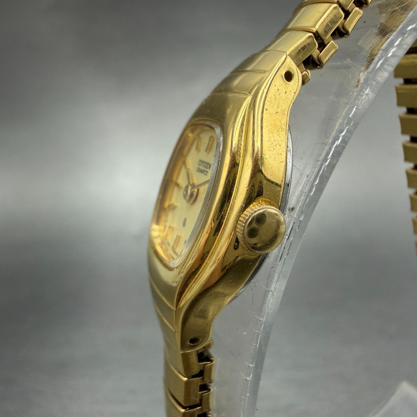 Citizen CQ Watch Women 17mm Champagne Dial Gold Tone 3220-S07122 New Battery2