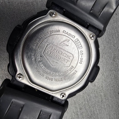 Casio G-Shock GD-350 Watch Men 51mm Black Red Chronograph Alarm New Battery10