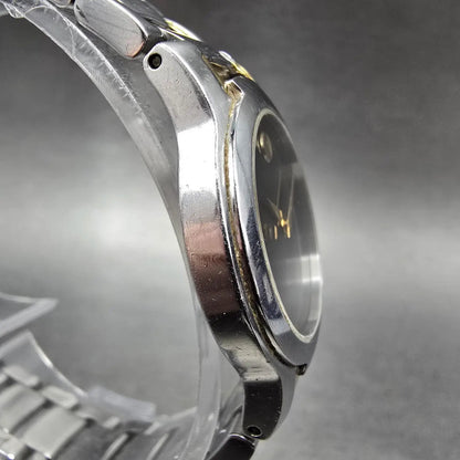 Movado Meza Watch Women 26mm Black Dial Two Tone Round 81 A1 1851 New Battery S3