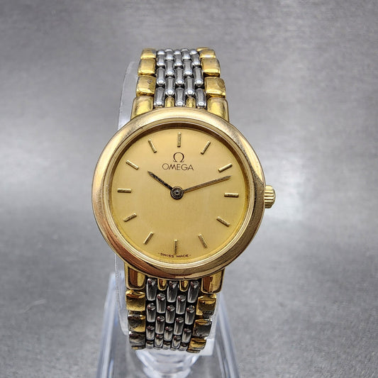 Omega De Ville Watch Women 22mm Gold Dial Two Tone 795.0897.2 Warranty Card PART0