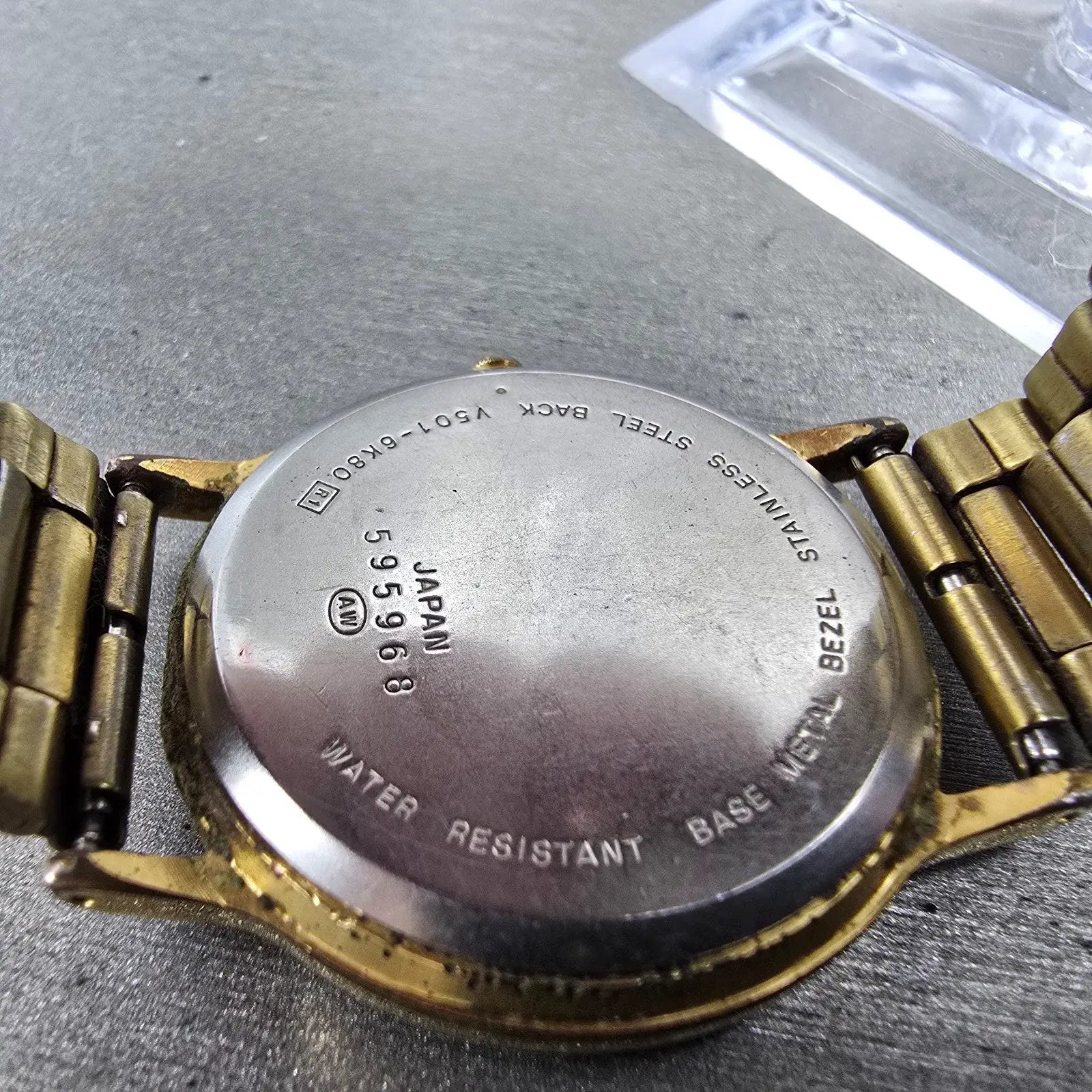 Seiko Alba Watch Men 33mm Cream Dial Gold Tone Round V501-6K80 New Battery HHJKB9