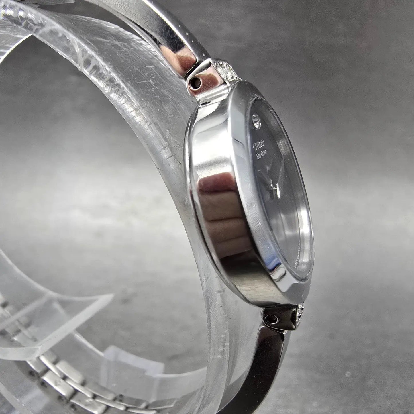 Citizen Eco-Drive Watch Women 21mm Black Dial Silver Tone B023-S067090 Runs3