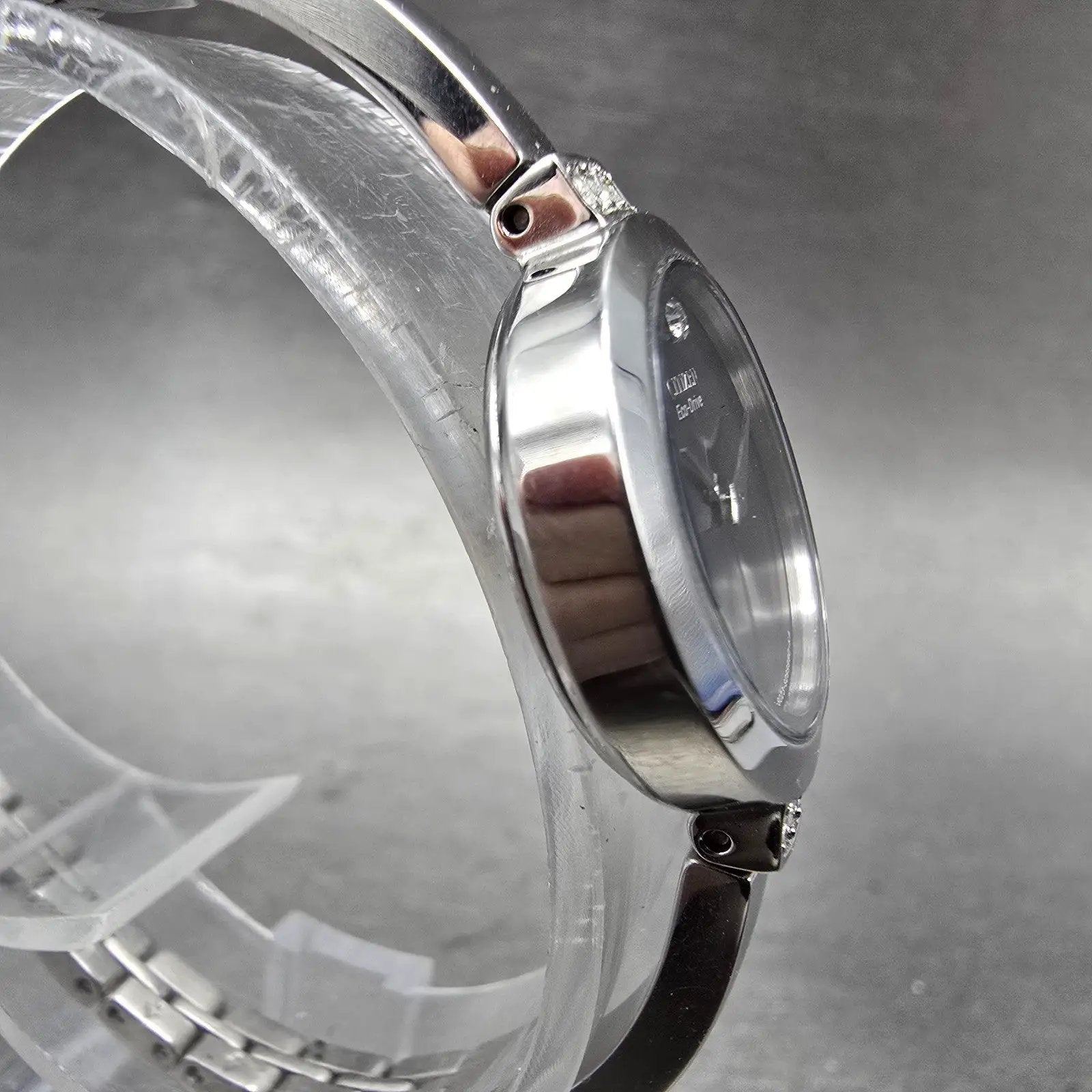 Citizen Eco-Drive Watch Women 21mm Black Dial Silver Tone B023-S067090 Runs3
