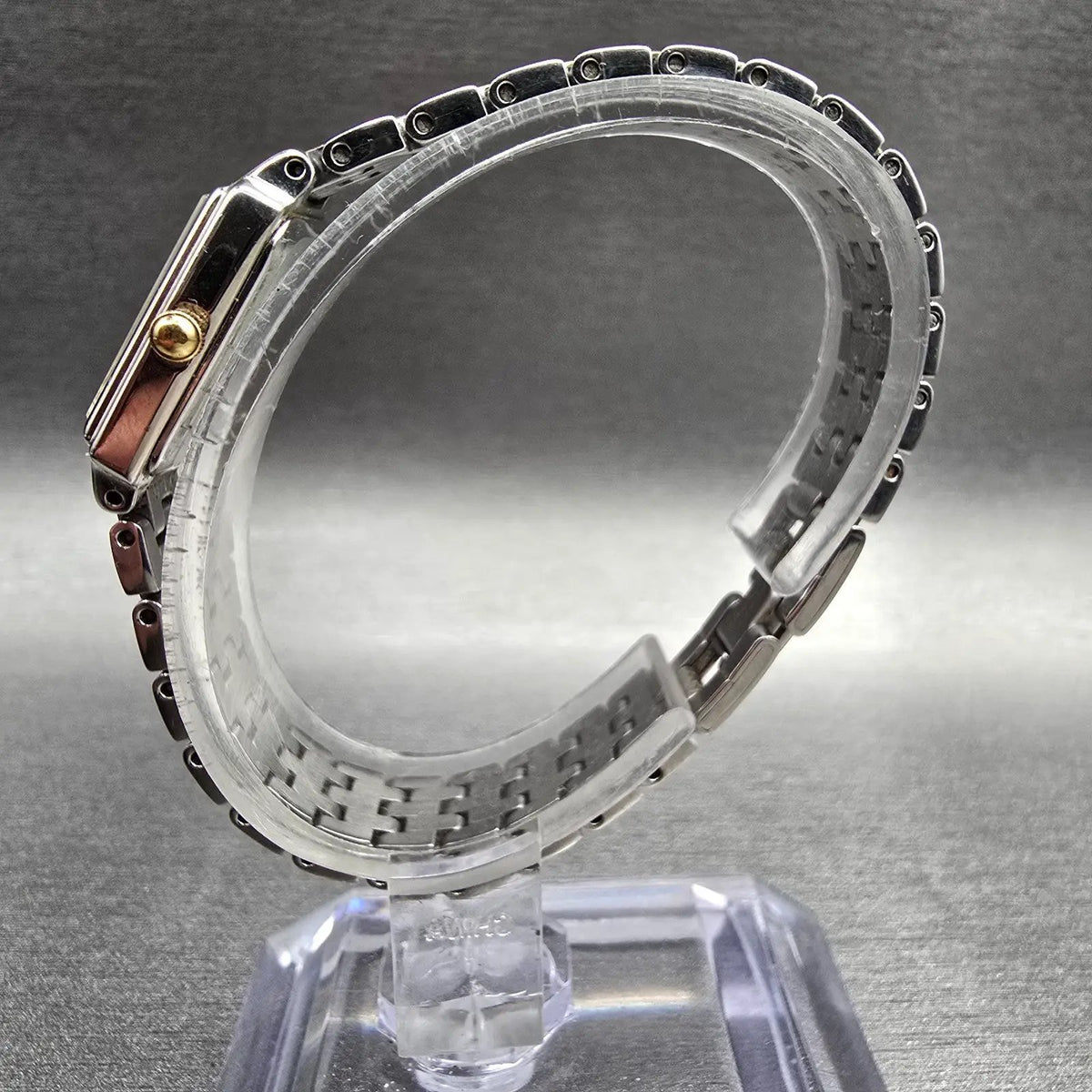 Seiko Tank Watch Women 16mm White Dial Two Tone Rectangle 1N01-0FH0 New Battery76