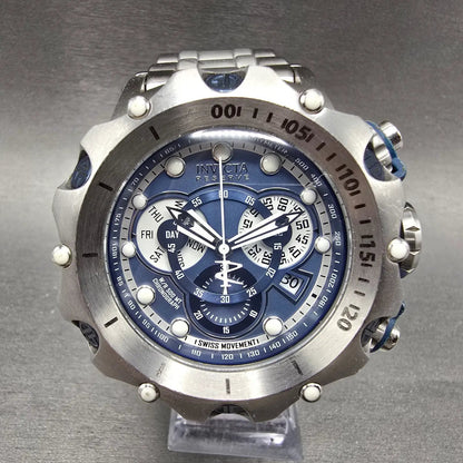 Invicta Reserve Venom Chronograph Watch Men 53mm Blue Dial Steel Daydate NewBatt0