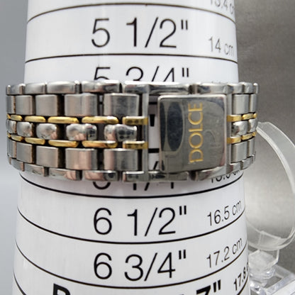 Seiko Dolce Watch Men 31mm White Dial Twotone Round 5e31-6e70 New Battery