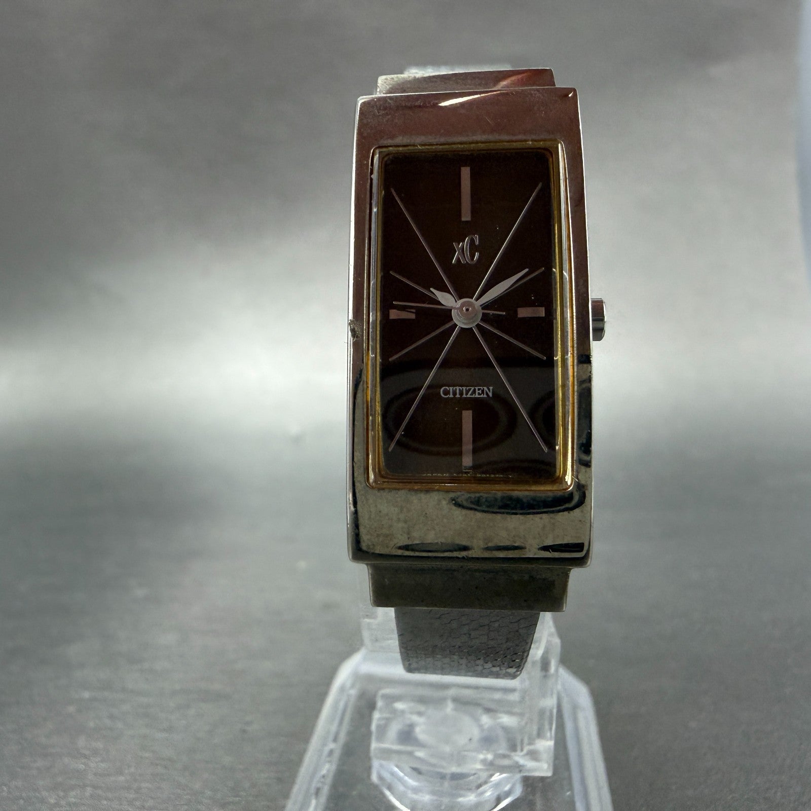 Citizen XC Tank Watch Women 16mm Brown Dial Silver Tone 5431-H12549 New Battery5