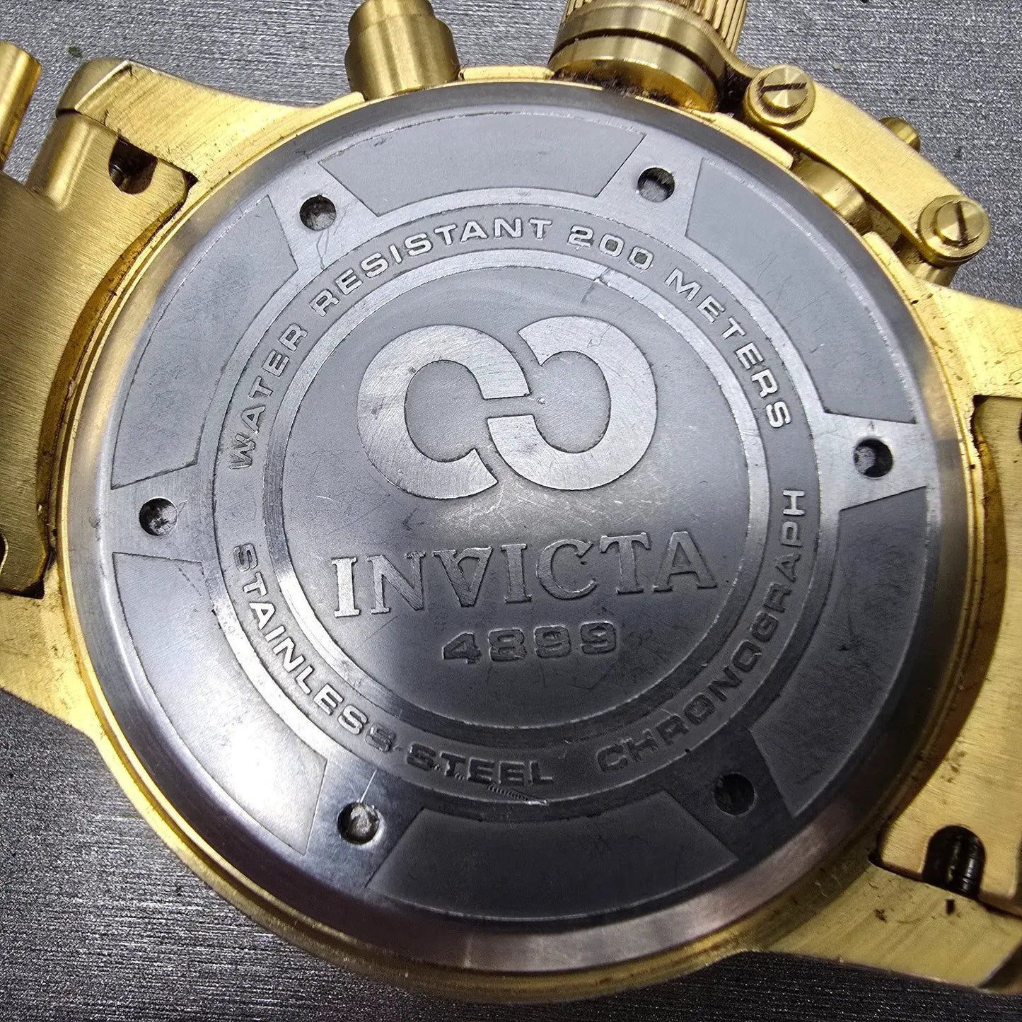 Invicta Corduba Chronograph Dive Watch Men 52mm MOP Dial Gold Tone 4899 NewBat8