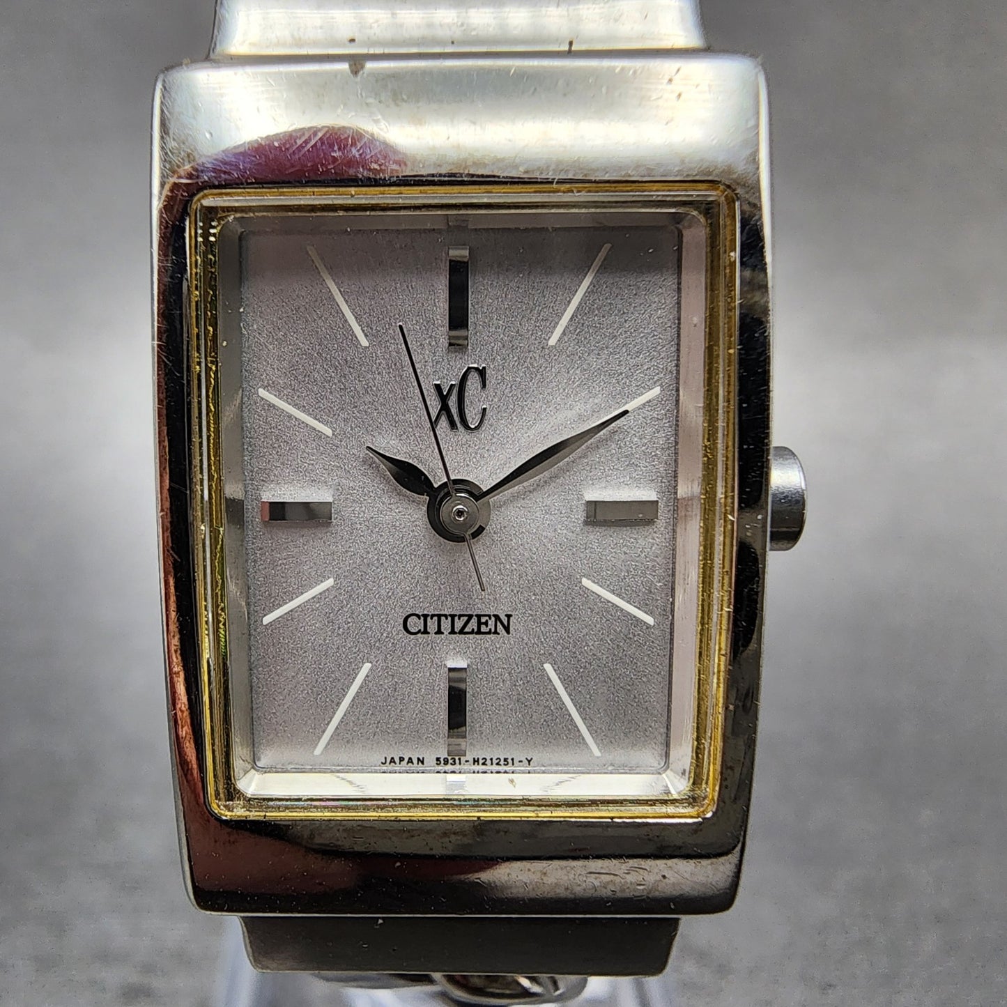 Citizen XC Tank Watch Women 19mm Silver Dial Silver Tone 5931H12522 New Battery1