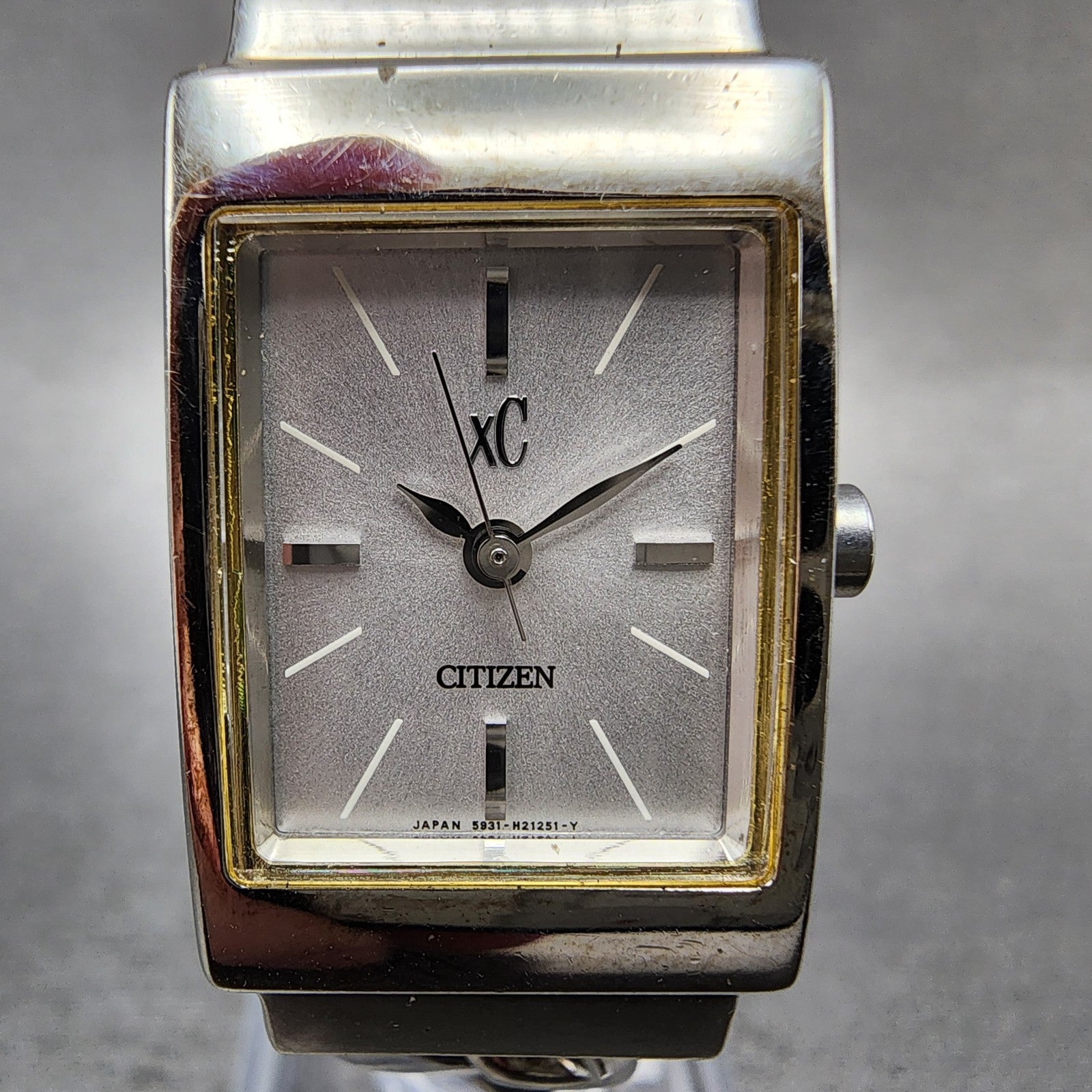 Citizen XC Tank Watch Women 19mm Silver Dial Silver Tone 5931H12522 New Battery1