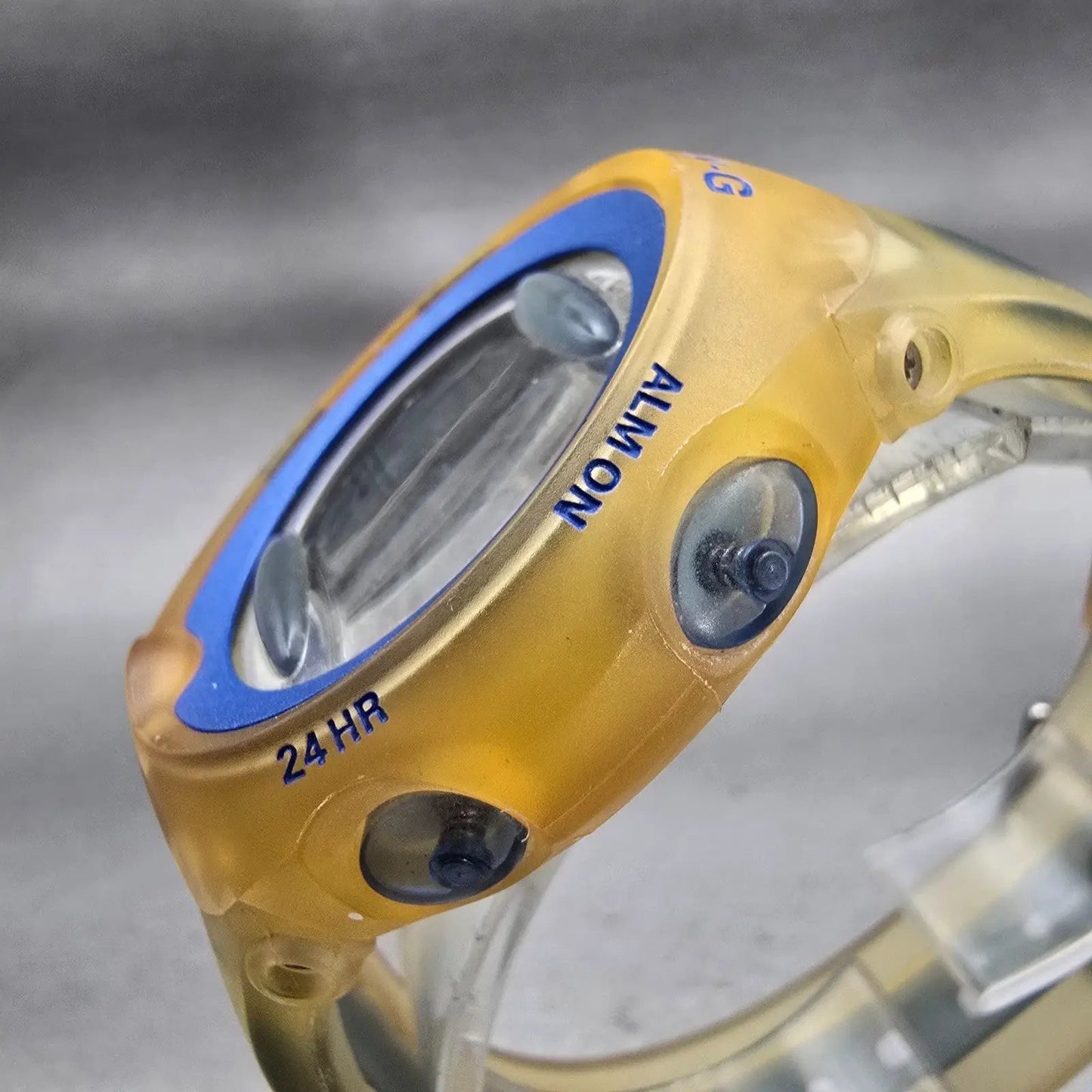 Casio Baby-G BG-163 Watch Women 42mm Yellow Blue Alarm Chronograph New Battery2