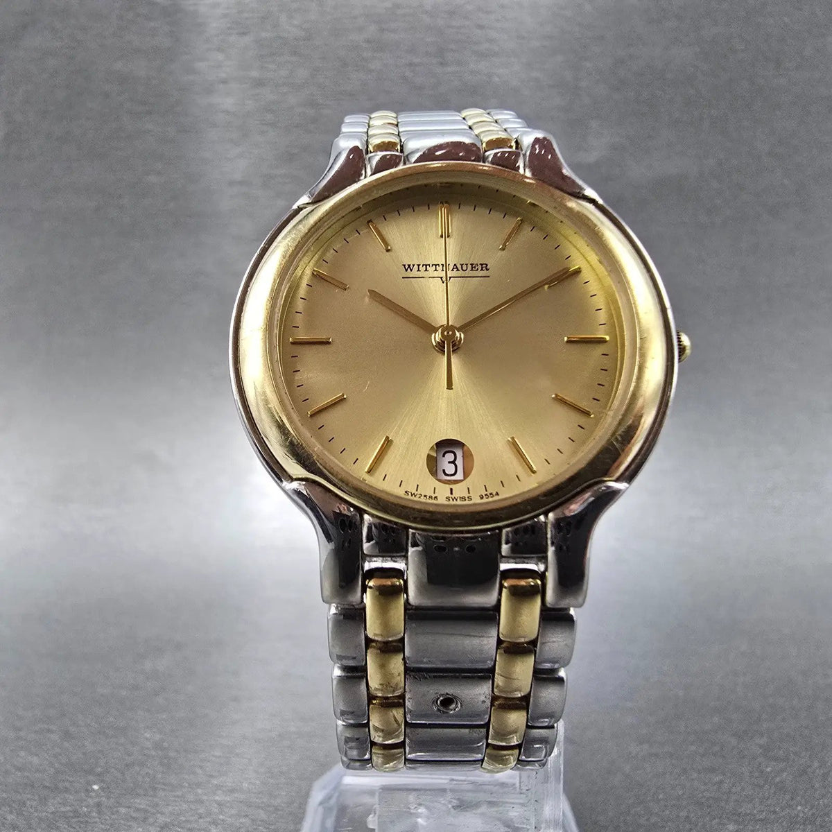 Wittnauer Watch Men 32mm Champagne Dial Two Tone Date SW2586 9554 PARTS6