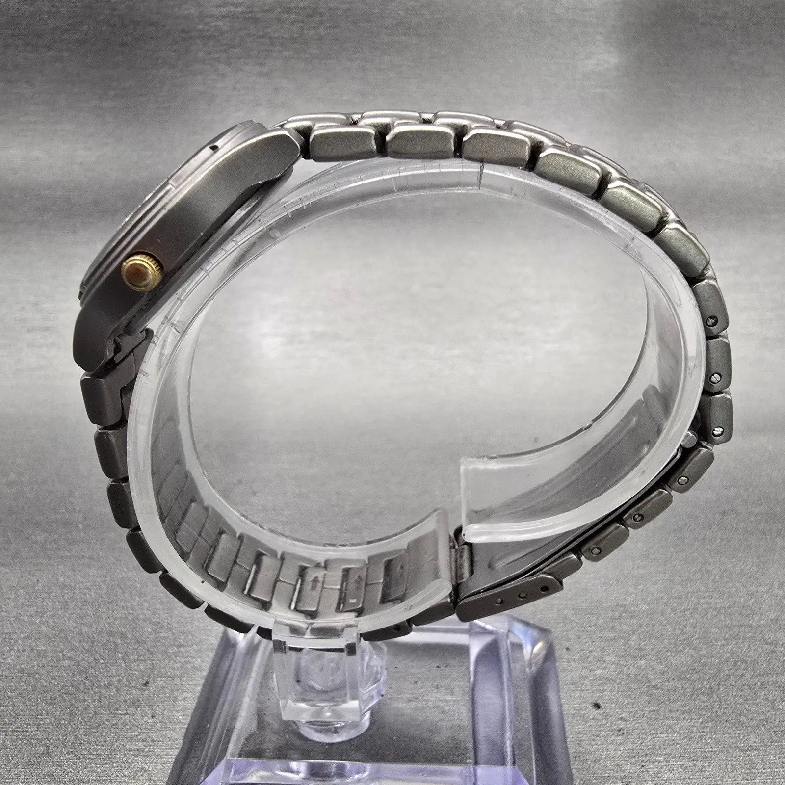 Citizen Titanium Watch Women 27mm Blue Dial Gray Tone Date 1012-H31209 New Batt6